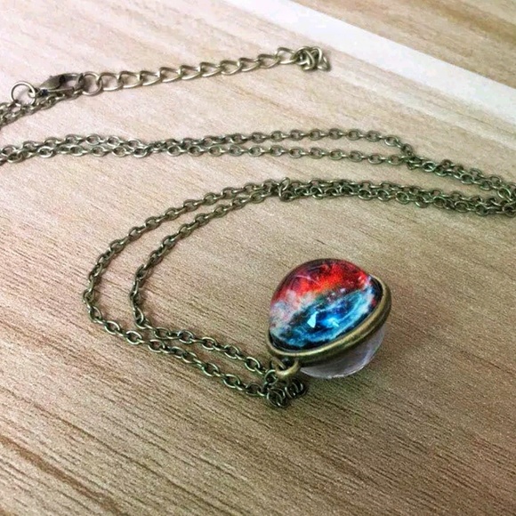 Last 1!! Brand new! Galaxy Ball Pendant Necklace - Picture 3 of 4